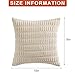 Aegero Pack of 2 Corduroy Decorative Throw Pillow Covers 18x18 Inch Soft Striped Pillow Covers Modern Farmhouse Home Decor for Sofa Living Room Couch Bed(Cream White)