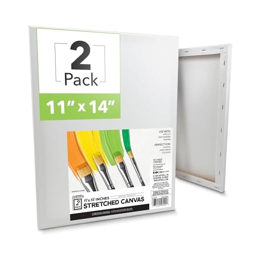 ArtSkills Stretched Canvases for Painting, 11x14 Canvas Painting Supplies for Artists, Blank Canvas Pack, 2-Pack