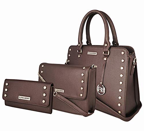 Image of FLYING BERRY Women Handbags Combo | Vegan Leather | Attractive Satchel Bags Purse | Sling Bags For Women With Long Strap And Clutch Wallet, Set of 3pcs