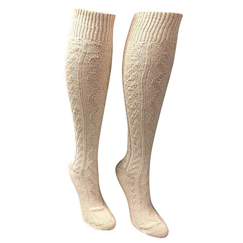 Love Sock Company - Women's Knee High Boot Cozy Casual Dress Socks Beige - Organic cotton - Ivory