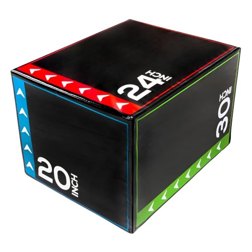 Image of BalanceFrom 3-in-1 Foam Plyometric Jump Box for Home Gym, Multiple Heights.
