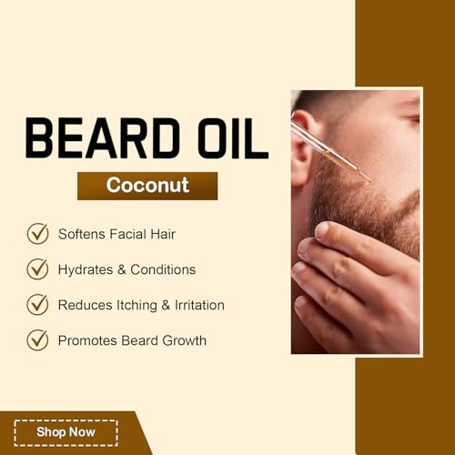 Coconut Beard Essential Oil | Beard Care for Men | Softens, Hydrate & Conditions Facial Hair | Promotes Growth, Reduces Dryness & Itching, Enhances Shine and Appearance (50ml Spray) - Image 3