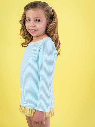 Image of RuffleButts Baby /Toddler Girls Rash Guard 2-Piece Swimsuit Set - Long Sleeve Bikini with UPF 50+ Sun Protection