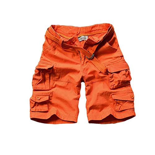 Short cargo vintage homme rouge style camou avec ceinture Disimlarl taille 3XL