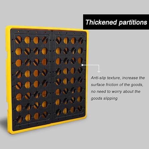 Spill Platform, Stackable Modular Platform, Spill-Proof Tray with Flat Top Grating, Polyethylene Spill Containment Pallet, Factory Workshop Warehouse Storage Pallets (33x33x5.8cm)
