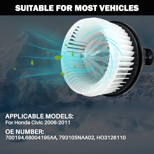 Image of 700194 AC Heater Blower Motor Fan Assembly Fit for Honda Civic 2006-2011 68004195AA, 79310SNAA02, HO3126110