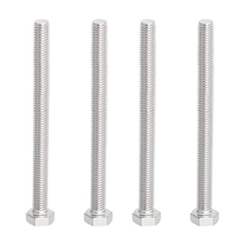 Image of M8 x 150mm Hex Head Bolts Screws Grade 5.8 Stainless Steel, Fasteners Fully Machine Threaded SUS304 4 Pcs