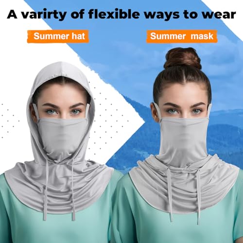 Image of Funtery Summer Cooling Balaclava Mask, UV Protection Hood Mask Breathable Cycling Face Cover Full Head Scarf for Men Women