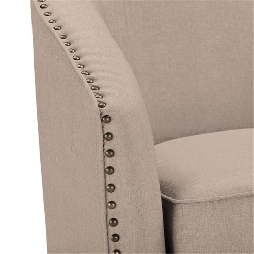 Sillón giratorio tejido beige miniatura 6