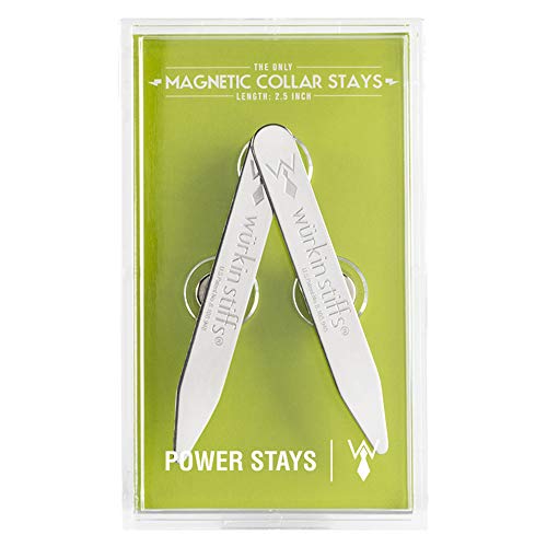 Würkin Stiffs 2 Premium Metal Magnetic Collar Stays in Clear Plastic Case (2.5