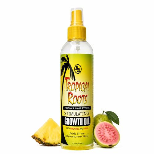 Bronner Bros Tropical Roots Stimulating Growth Oil – Lightweight Scalp and Hair Oil for Healthy,...