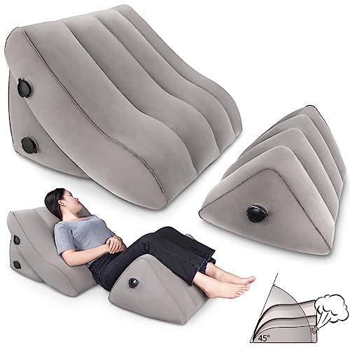 SAHEYER Almohada de Lectura, 2 Ajustable Cuña Ergonómica de Apoyo para la Espalda Pierna...