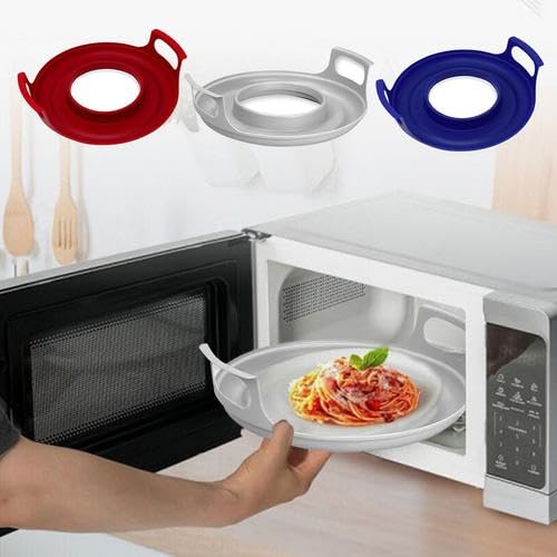 Mingchengheng Microwave Bowl Holder With Handles, 3 Microwave Cools Plates Holder, Heat Resistant Microwave Bowl Holder,Microwave Tray Plate Holders For Carrying Hot Food,11.75 Inch