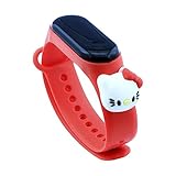  Digitale Armbanduhr aus Silikon, für Kinder, Mädchen, Cartoon-Sport, Armband kompatibel mit Xiaomi Mi Band Hello Kitty