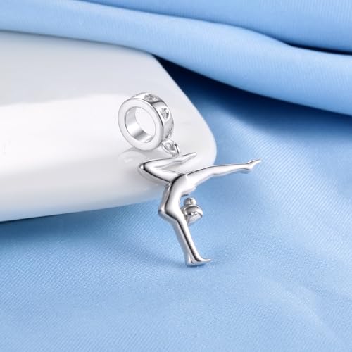 Gymnastics Charms for Necklace Bracelet 925 Sterling Silver Gymnast Bead Jewelry Gifts Women Daughter2