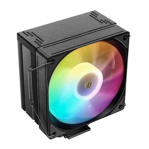 Image of Vetroo V5E CPU Air Cooler with Brushed Finish Design & 5 Heat Pipes, 120mm FDB & PWM Fan, ARGB LED Lighting Sync Cooling for Intel LGA 1851 /1700 /1200 /115X AMD AM5 /AM4 - Black