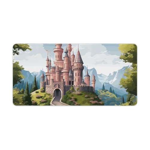 Ensemble tapis de souris château et clavier pour transformer la décoration de votre bureau maison