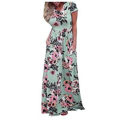 iQKA Summer Dresses Wedding Guest Dresses for Women Spring(Green,L