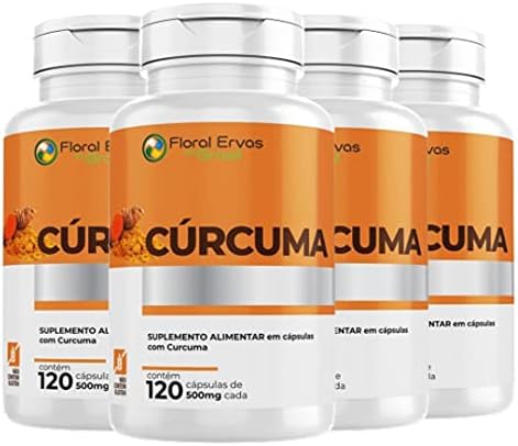 Cúrcuma 500 mg 4x 120 Cápsula Açafrão Tumérico Açafrão Índia