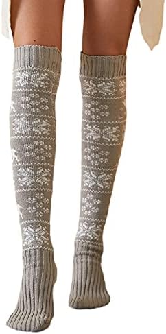 Womens Thigh High Woolen Socks Knitted Over the Knee Socks Long Knee High Socks for Women