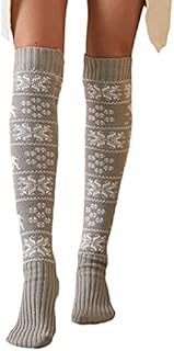 Womens Thigh High Woolen Socks Knitted Over the Knee Socks Long Knee High Socks for Women