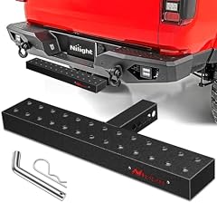 Nilight Kupplungsstufe mit 5,1 cm Anhängerkupplungs-Empfänger, Heckstoßstangenschutz, kompatibel mit PKW-Fahrzeugen, strukturierte schwarze Anhängerkupplung mit Schloss und U-Bügeln, stabilisiert, 2 Jahre