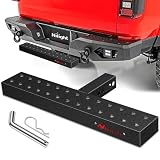 Nilight Hitch Step with 2' Hitch Receiver Rear Bumper Guard Protector 23.5 Inch with 5/8' Hitch Pin Clip Upgraded Textured Black Anti Slip Hitch Step Bar for Pickup Truck Car SUV