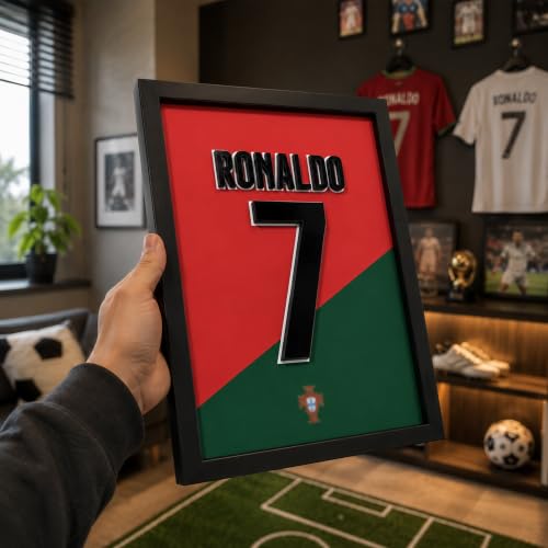 Image of CodersParadise No. 7 Football Inspired 3D Wall Art Frame, Sports Fan Decor, Layered Wall Hanging for Bedroom, Gaming Room, Living Room & Home Decoration