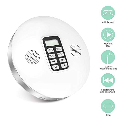 Portable CD Player, Personal Compact Disc Player with Anti-Shock Function and Stereo Speaker