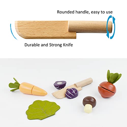 Little Log Holzspiel Lebensmittel Spielzeug-Schneidgemüse Kinder als Kochen Sie Set Kinder Küchenzubehör pädagogisches… – Bild 5