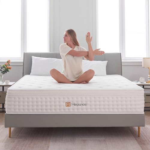 Hiepunos Matratze 160x200 cm 26cm Höhe 7-Zonen Federkernmatratze Orthopädische Taschenfederkernmatratze mit Comfort Memory-Schaum Schicht, Härtegrad H3, Rückenentlastende,100 Nächte Probeschlafen