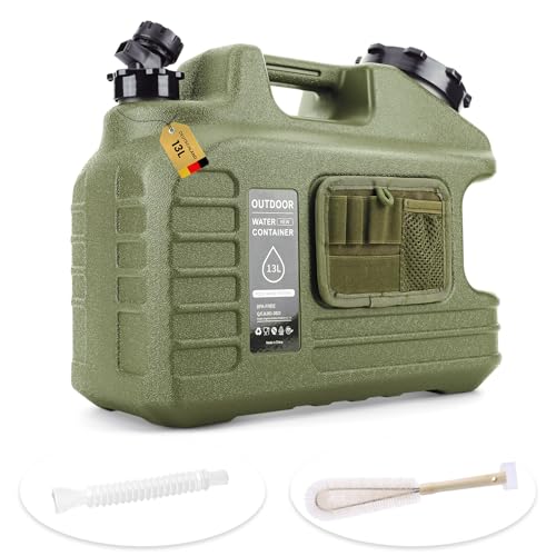 Umikk Bidón de agua de 13 l con grifo y tapa de rosca/kit de herramientas, depósito de agua para senderismo, camping, picnic, caravana, camping, bidón de agua, bidón de agua sin BPA, para viajes al
