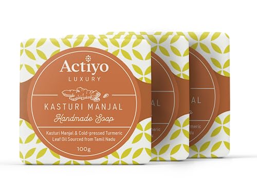 ACTIYO® Luxury Kasturi Manjal Scented Organic Handmade Soap (Pack Of 3 X 100g)