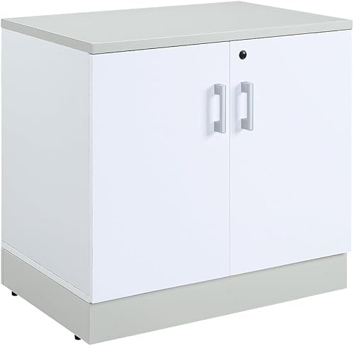 Miniatura 7 de nbf signature series Esquire - Armario de almacenamiento de dos puertas de 29.4 pulgadas de alto, laminado de madera flotante, gabinete de oficina