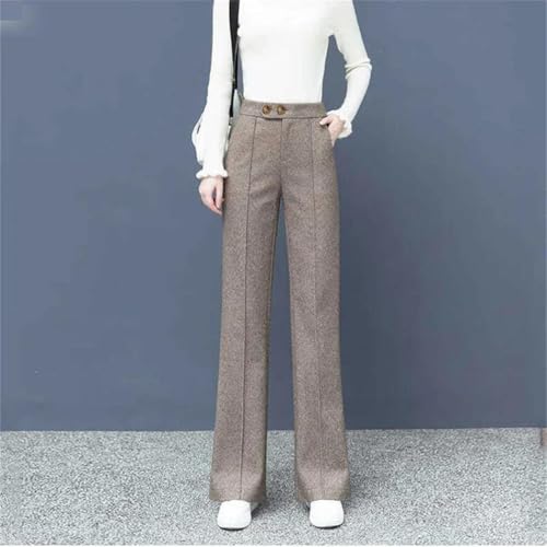 Women's 100% Merino Wool Knitted Casual Pants, Soft High Waist Woolen Trousers, Autumn Winter4
