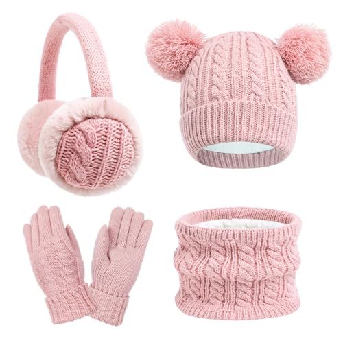 El regalo ideal de invierno: set de gorro de felpa y accesorios infantiles