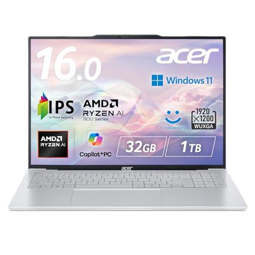 Windowsノート本体 Acer Swift Air 16 Ryzen AI 32GB 1TB 990g Amazon.co.jp: Acer Swift Air 16 32GBメモリー 1TB SSD 16インチ