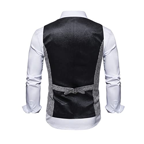 Maiyifu-GJ Men's Stripe Lapel Collar Suit Vest Retro Slim Fit Double Breasted Waistcoat Suede Formal Wedding Business Vest2