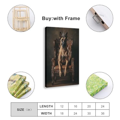 Malinois Royal Dog Poster Leinwand Poster Schlafzimmer Dekor Landschaft Büro Zimmer Dekor Geschenk 50 x 75 cm