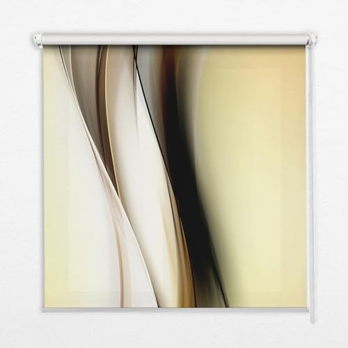 Store enrouleur perméable sans perçage Tulup 50x50cm abstraction jaune - 2