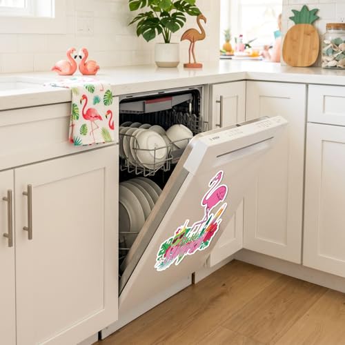 Imán decorativo grande flamenco rosa para refrigerador miniatura 5