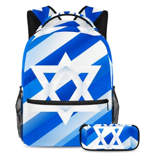 Sac à dos 39 avec trousse drapeau bleu grand format pour écolier