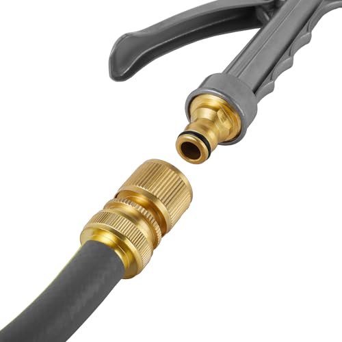 BILAL Quick Connect Hose Fittings, Garden Hose Quick Connect Kit, Solid Brass Standard 3/4 Inch GHT Thread Fitting No-Leak Water Hose Female and Male Adapter (6 pc Connect Set)