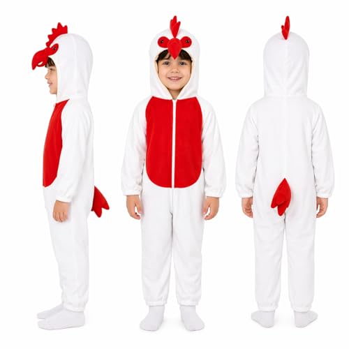 Image of Raj Costume Animal Fancy Dress Costume for Boys & Girls | Hooded Full Body Wildlife Zoo Animal Jumpsuit | Soft Costume for School Function, Fancy Dress, Halloween, Birthday, Cosplay & Role Play