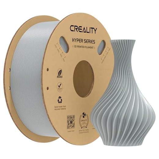 ⚡ Creality Hyper PLA Filament 1.75mm, High-Speed Printing 30–600mm/s, Smooth Extrusion and Stable Printing, Low Stringing, Consistent Performance 3D Printer Filament,+/- 0.03mm Accuracy(Grey)