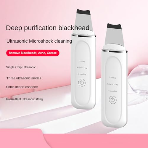 Image of Ultrasonic Facial Skin Scrubber for Wet Skin, Blemish & Blackheads Remover and Facial Pores Cleaner 3 in 1, Stainless Steel Spatula Safe for skin