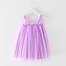 Mardi Gras Costume Dress for Girls Sleeveless Tulle Princess Fashion Party Casual Outfits Kids 12M-6Y Purple 80