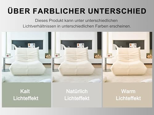 okwish Sitzsack Sofa Bodensofa, Bodenstuhl mit Rückenlehne, Lesesessel Bequem XXL, Lazy Sofa, Bean Bag Chair für Schlafzimmer Wohnzimmer, Liegesessel Beige