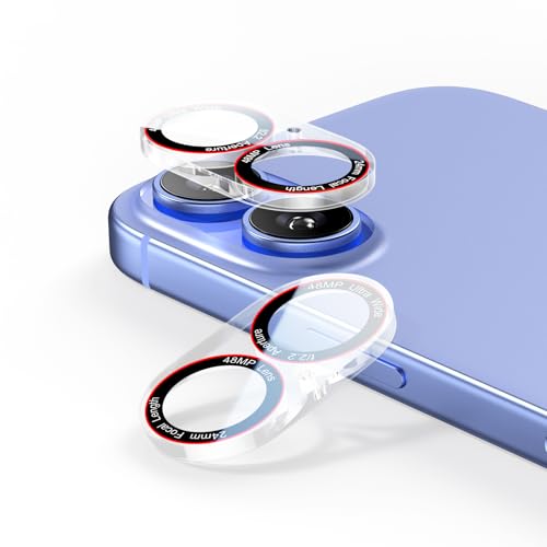 KISMER 2-Packs Camera Lens Protector for iPhone 17 [Lens Parameters Camera Outline Design] Camera Protector 17 Lens Screen Cover, Transparent-red cirle