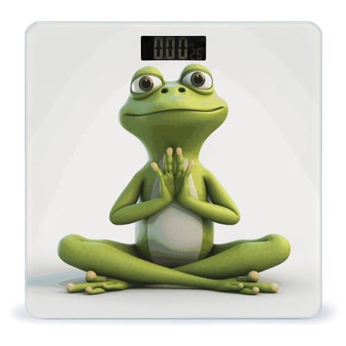 Báscula Digital Funny Frog Doing Yoga de Vidrio Templado miniatura 1